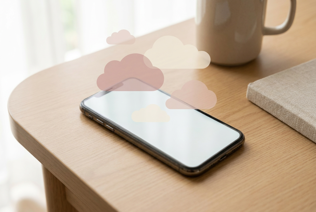 Telefoon met binnenkomende berichten van klanten via social media op een bureau