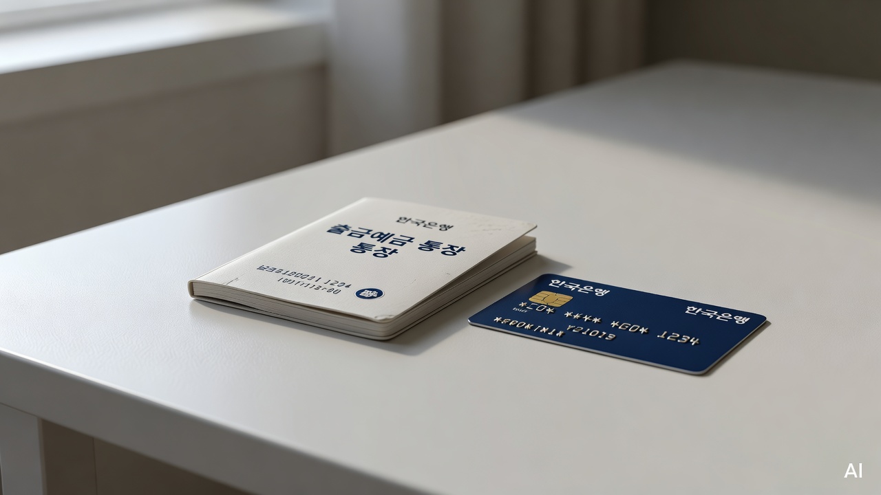 close-up of a bank passbook and a credit card on a white desk
