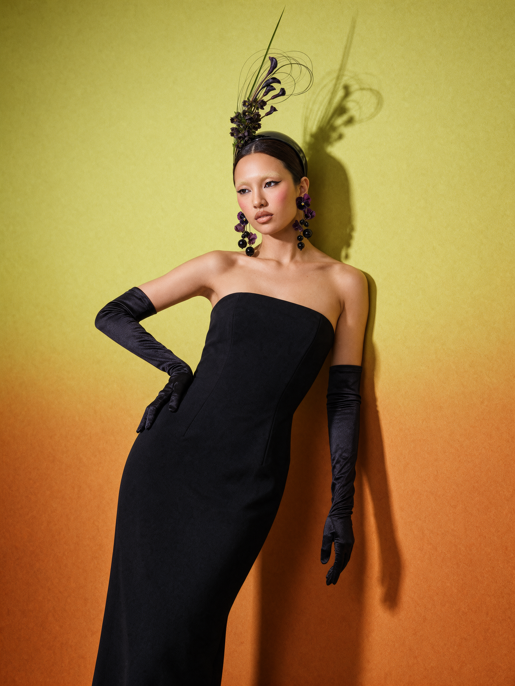 Krea image editing result: Couture Editorial Against the Wall