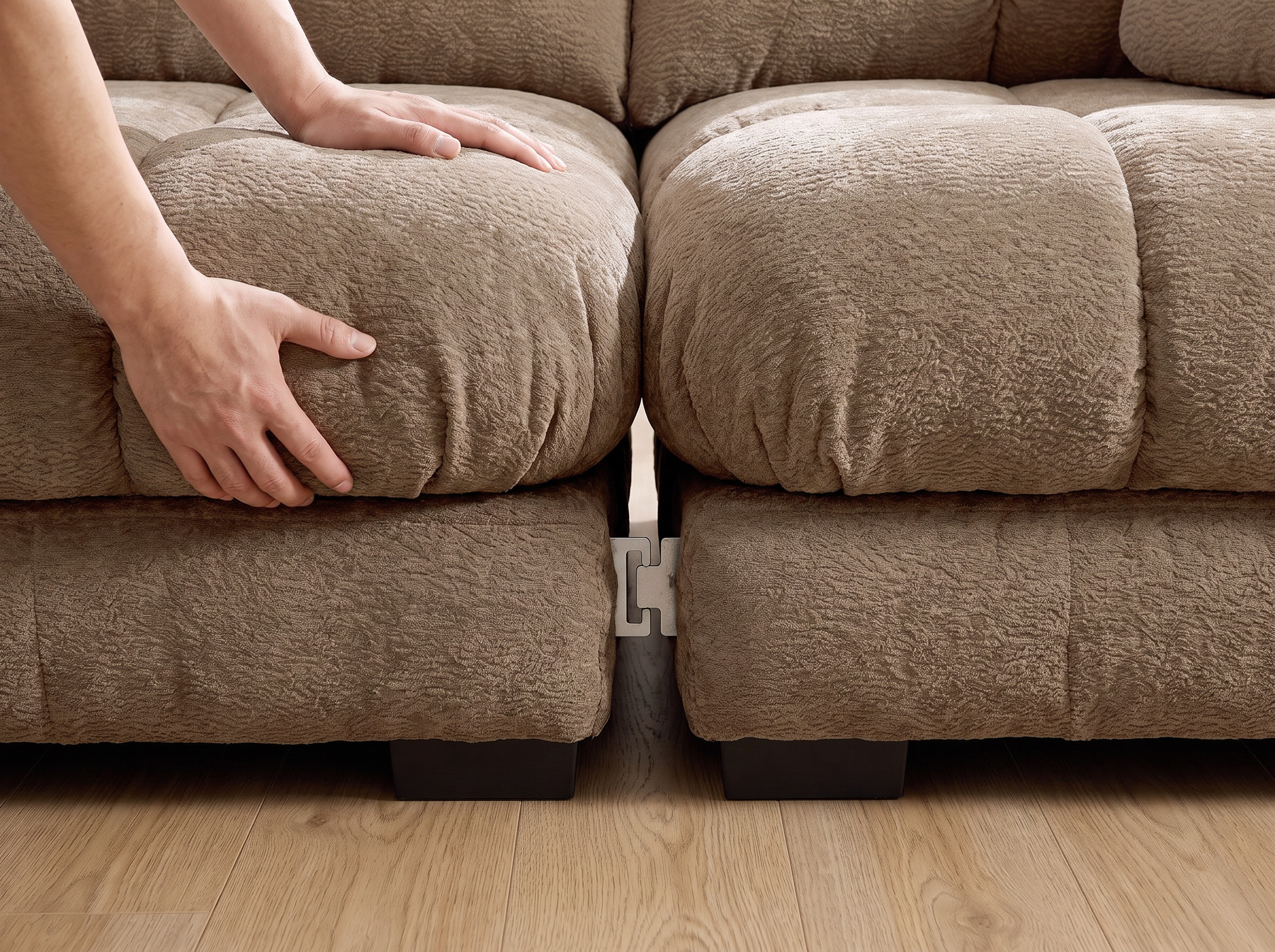 Two PRINCE sections being joined by hand, connector visible
