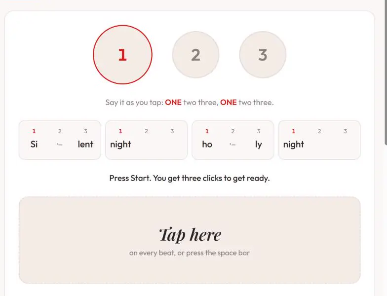 The Pulse Tapper tool, with a big button to tap along to the beat