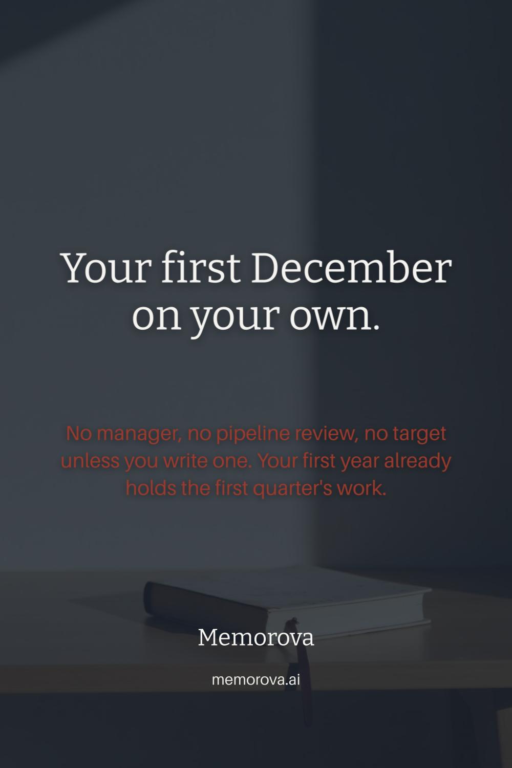 Your first December on your own.