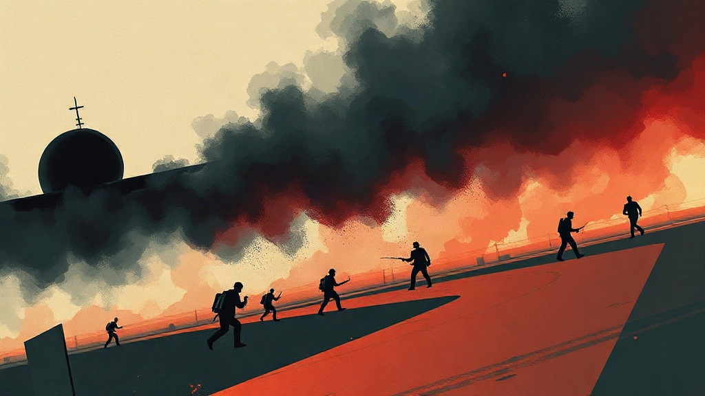 Illustration abstraite représentant des tensions géopolitiques au Moyen-Orient