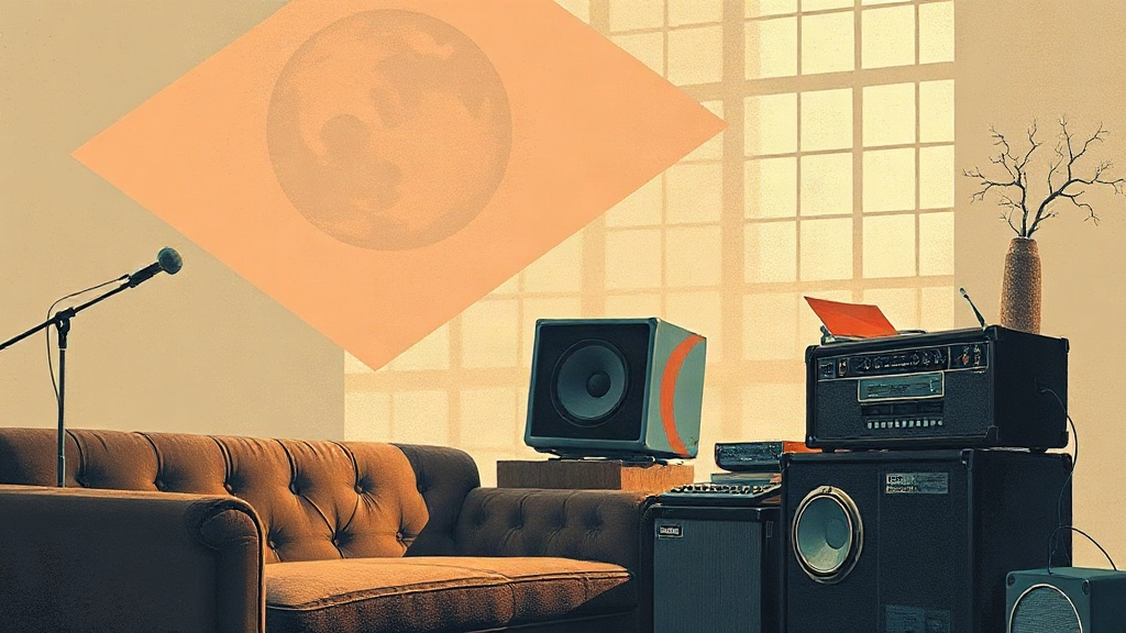 Représentation abstraite évoquant la nostalgie musicale et l'innovation artistique.