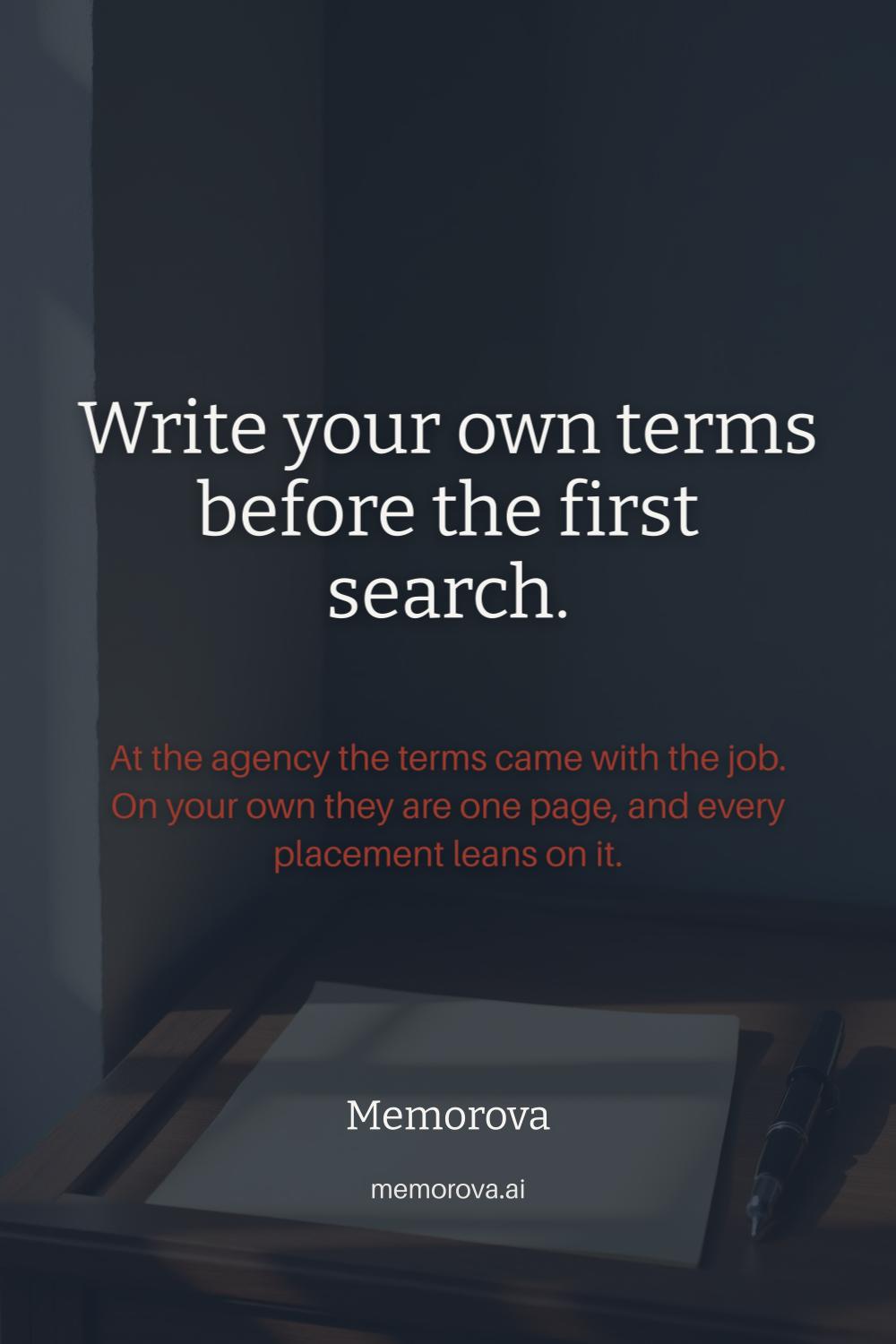 Write your own terms before the first search.
