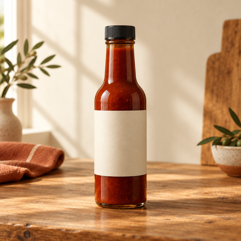 Generated hot sauce concept illustration, not a depiction of exact product packaging.