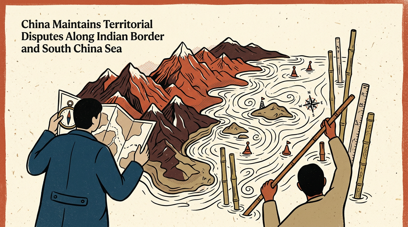 China Maintains Territorial Disputes Along Indian Border and South China Sea