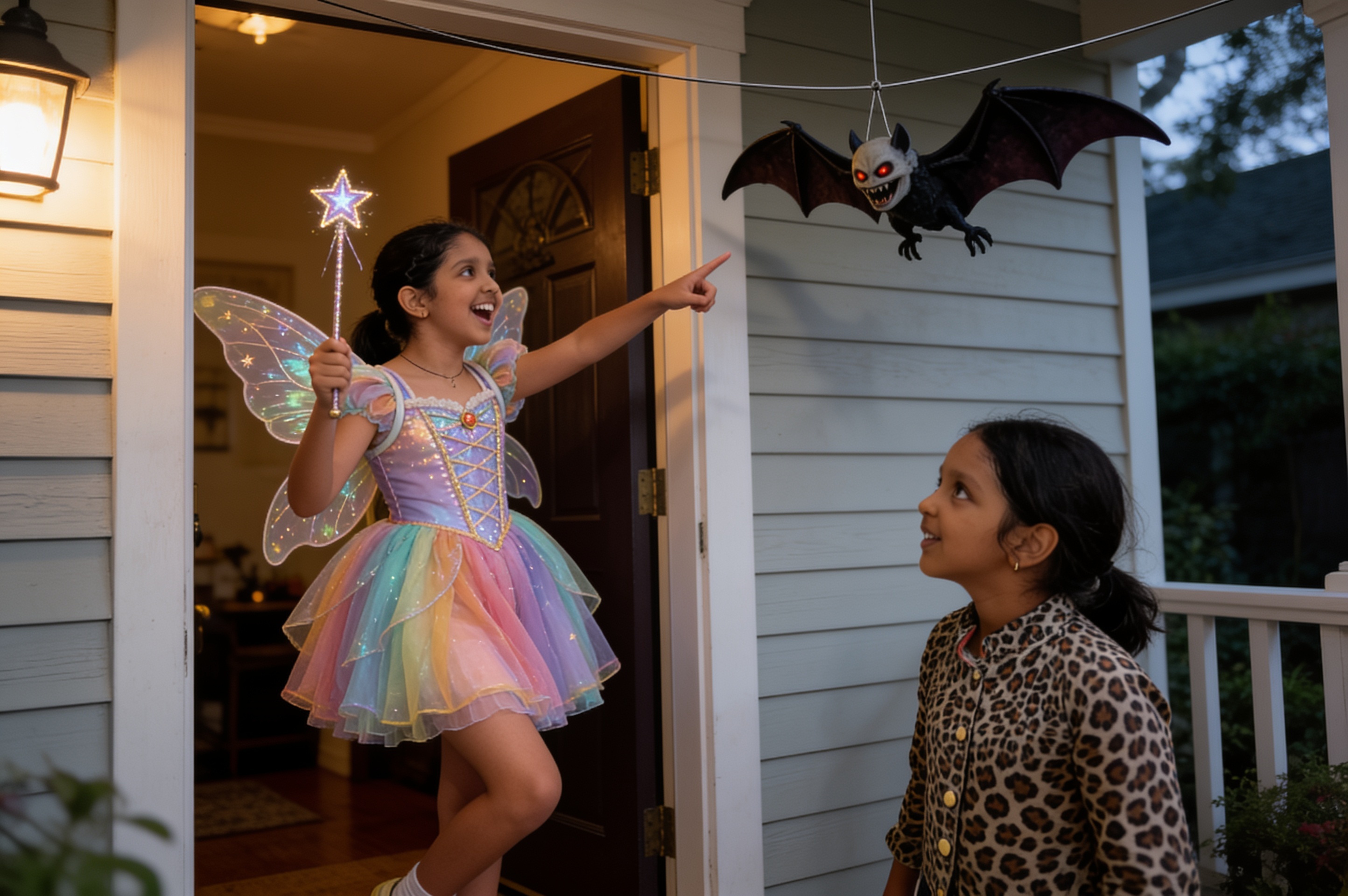 Shreya, Aahana and the Night of Halloween — illustration for page 11