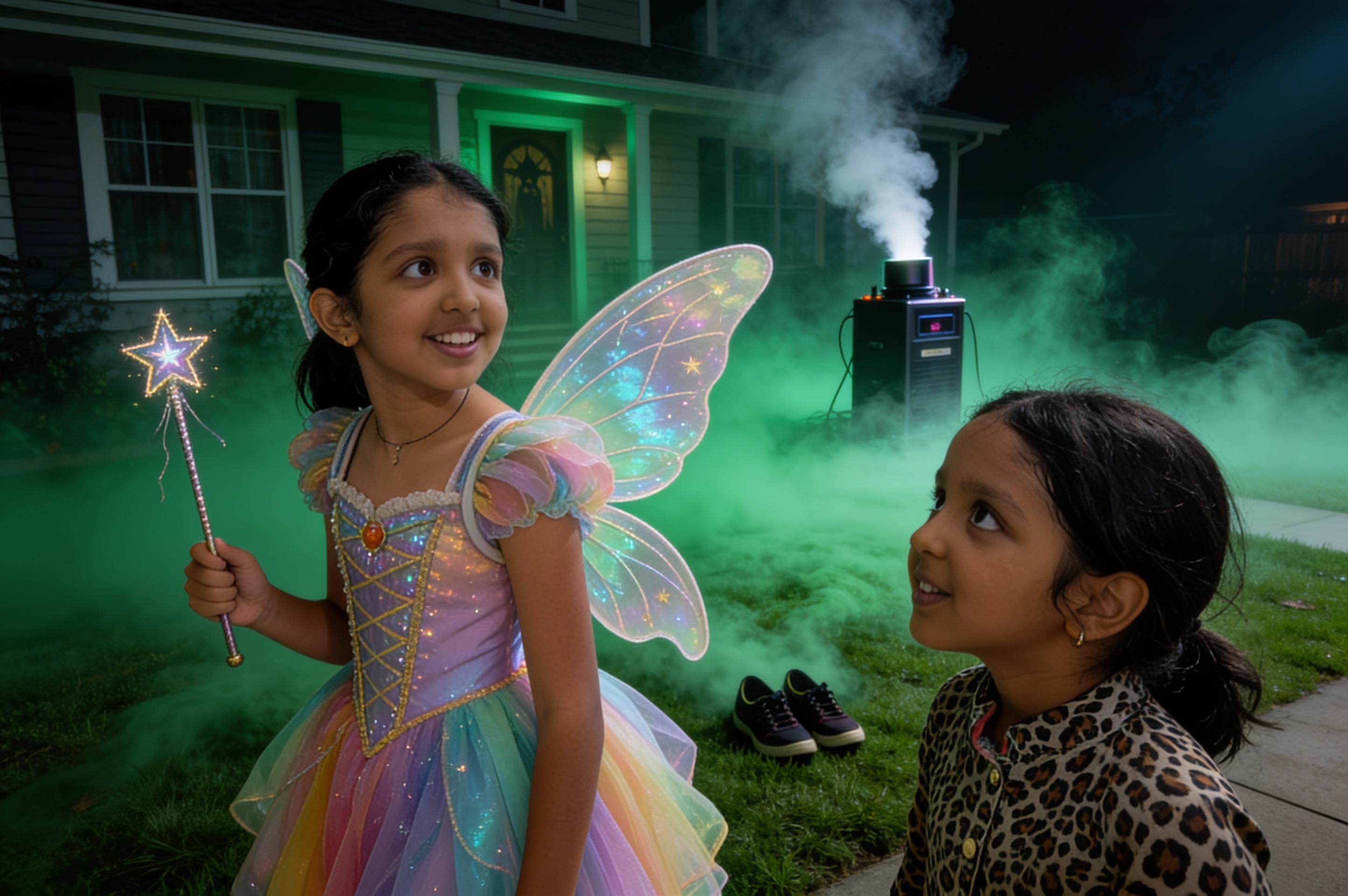 Shreya, Aahana and the Night of Halloween — illustration for page 3