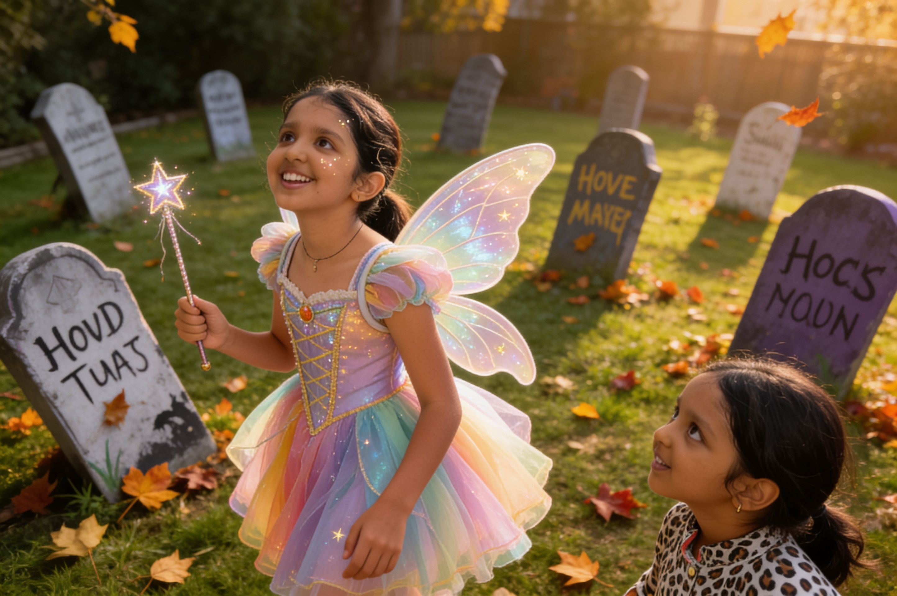Shreya, Aahana and the Night of Halloween — illustration for page 5