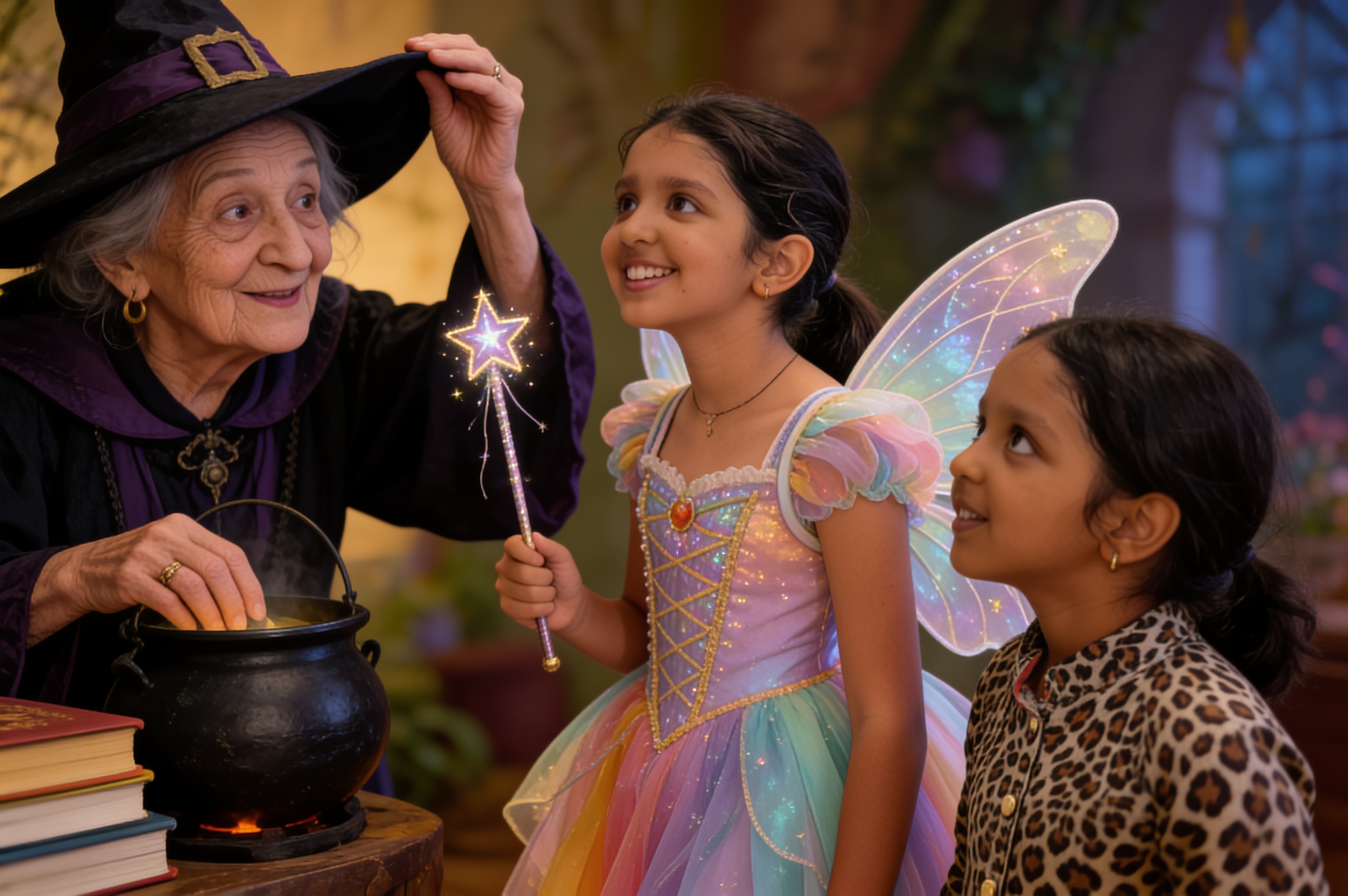 Shreya, Aahana and the Night of Halloween — illustration for page 7