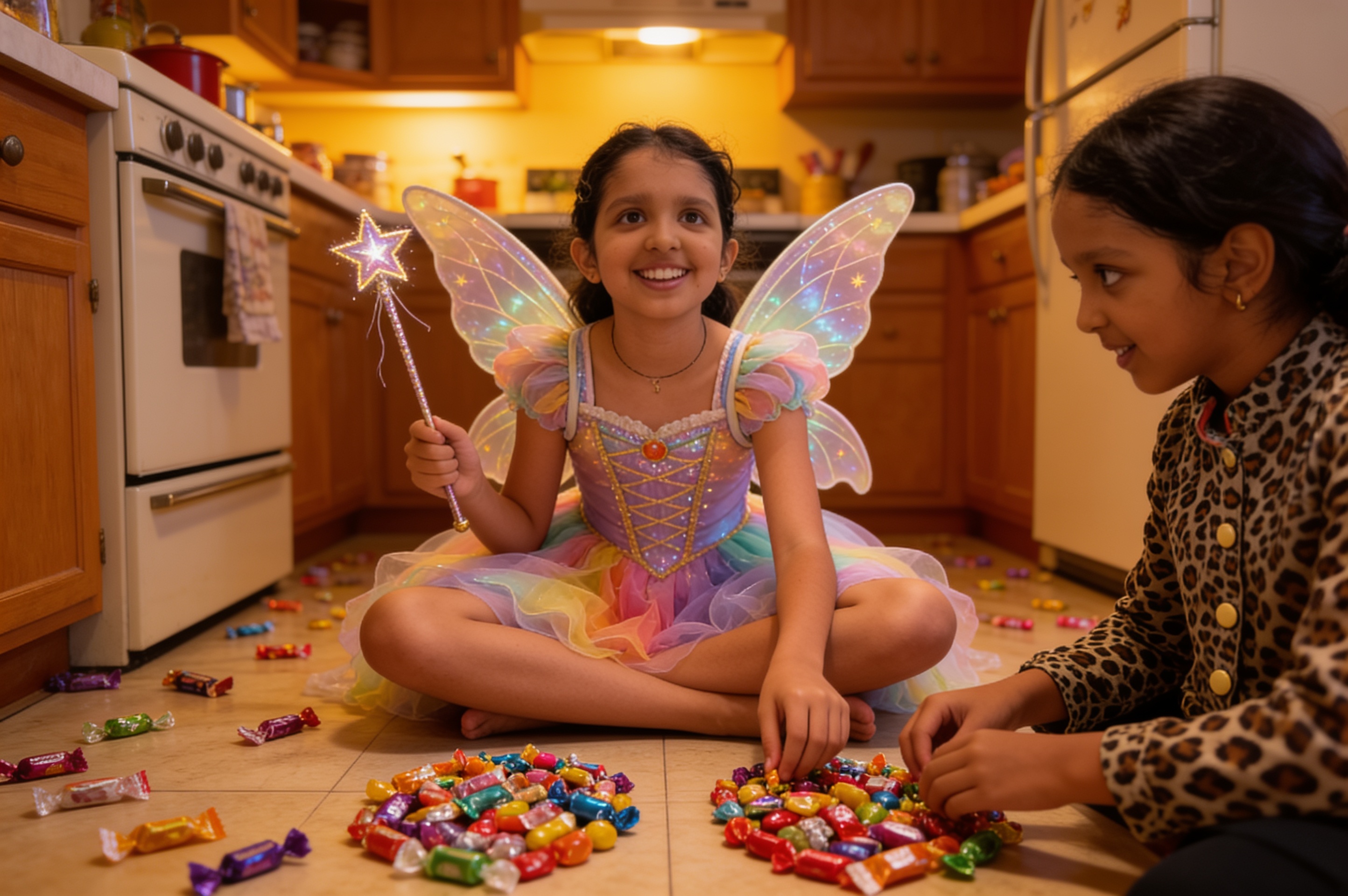 Shreya, Aahana and the Night of Halloween — illustration for page 16