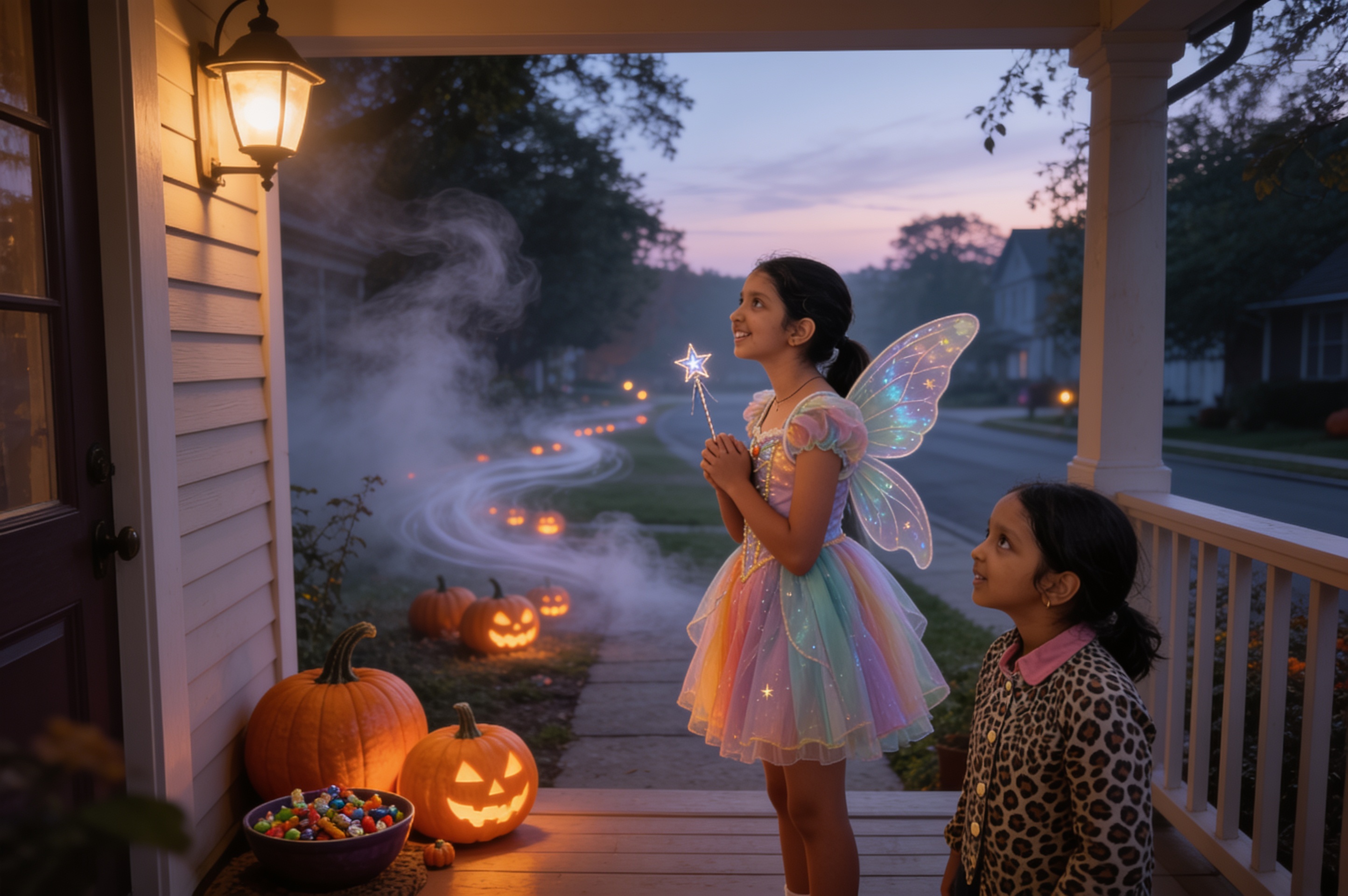 Shreya, Aahana and the Night of Halloween — illustration for page 15