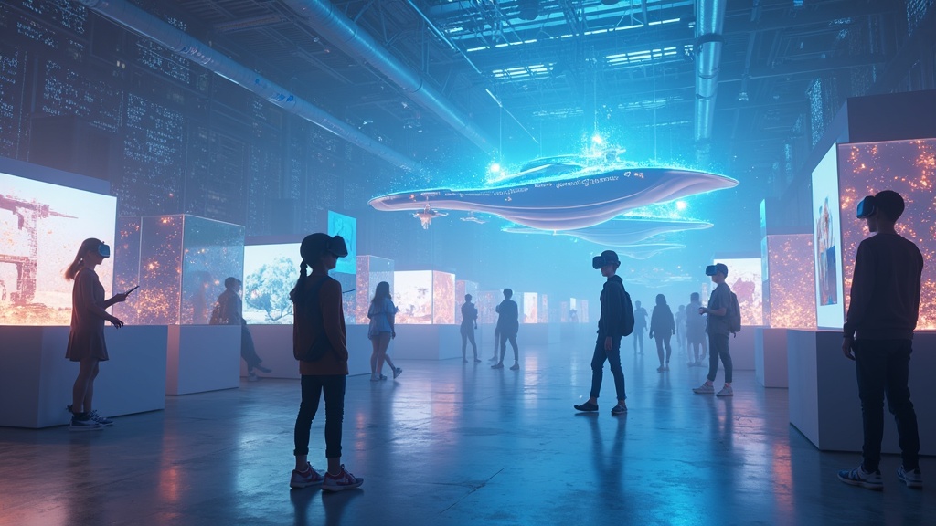 Stand general de la Universidad de Vigo en la feria Edugal con demostraciones de tecnología VR