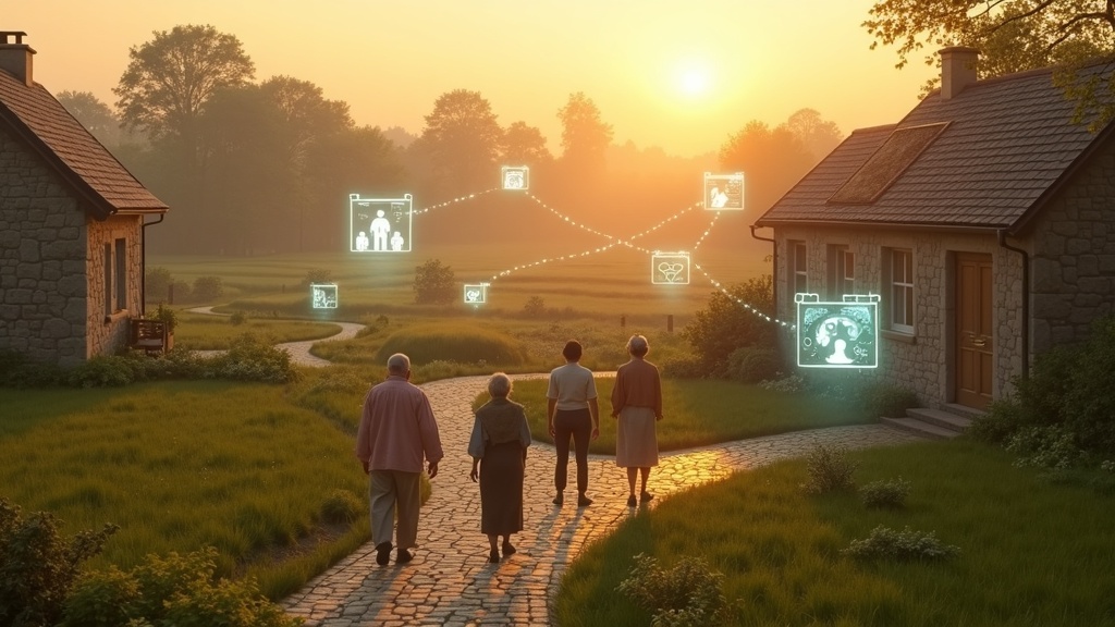 Persona mayor usando gafas VR para terapia, ejemplo de la sostenibilidad de los cuidados