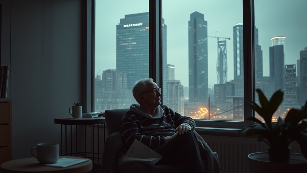 Photorealistic interior capturing solitary life in a modern urban apartment