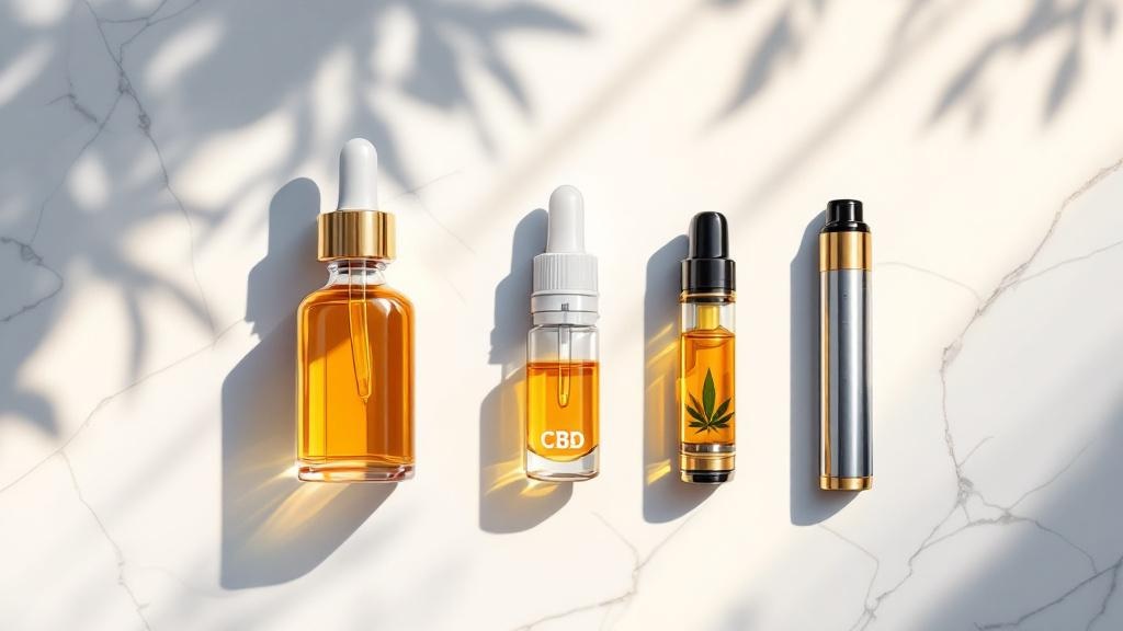 Various CBD vape products including e-liquid and cartridges