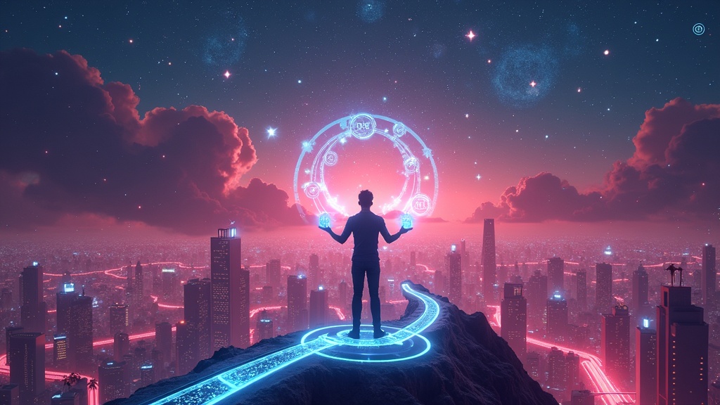 Imagen conceptual de la tecnología blockchain que respalda el futuro del precio Decentraland MANA.
