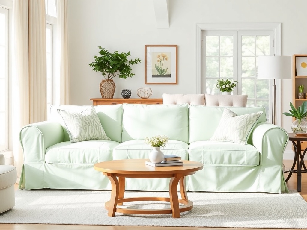 9. Swap to a Lighter Sofa Slipcover