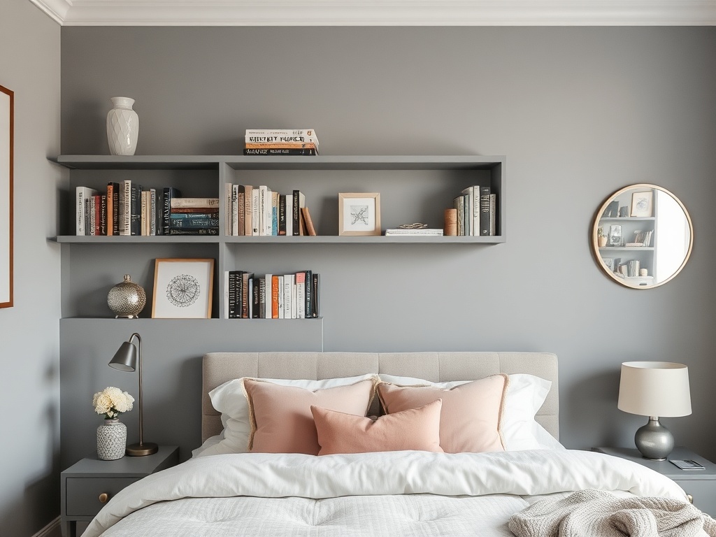 17. Install Gray Shelving
