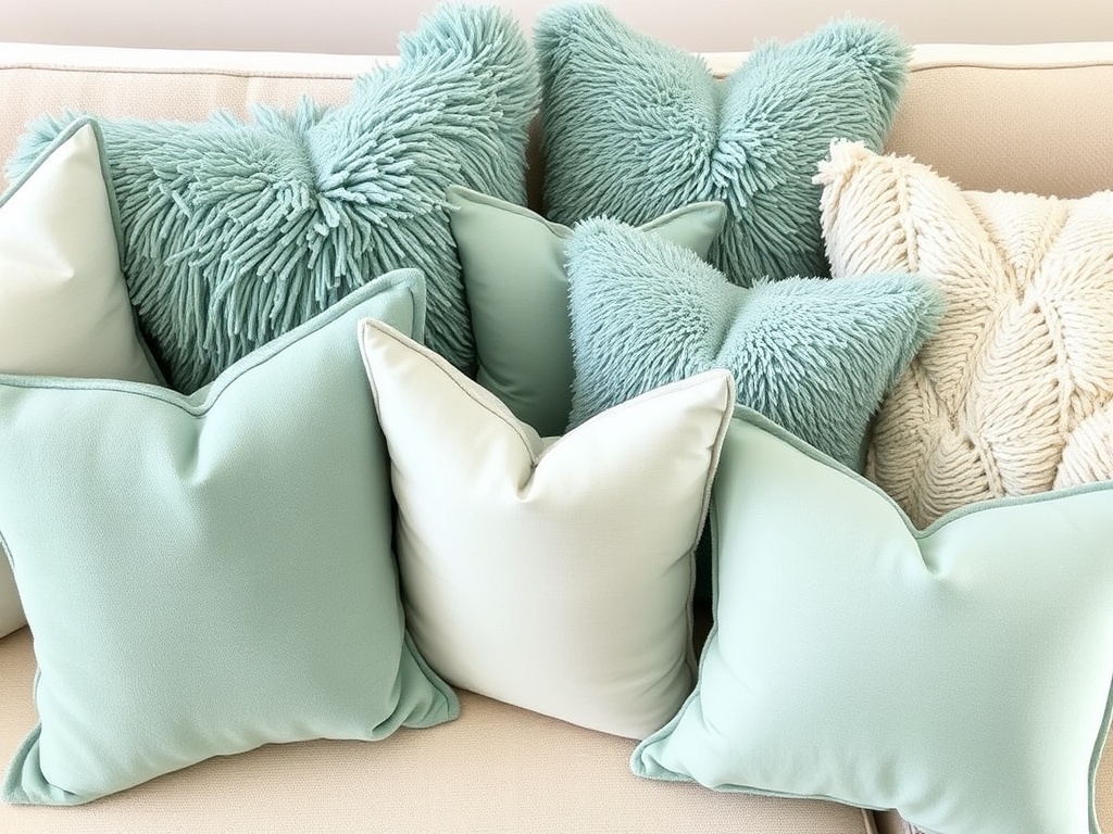 21. Seafoam Green Throw Pillows