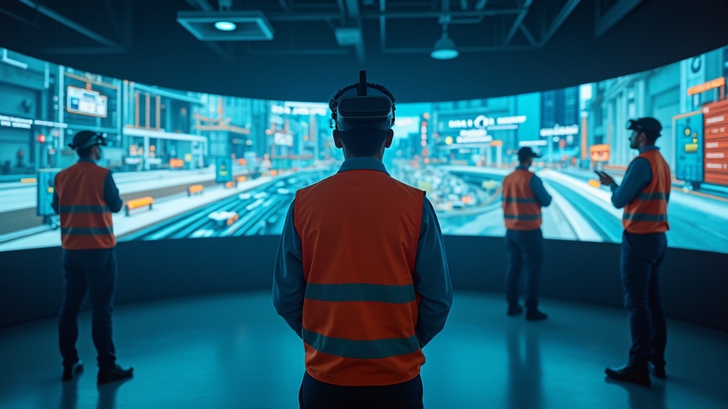 Simulación de Ludus Realidad Virtual para la prevención de riesgos laborales (PRL) en un entorno industrial.