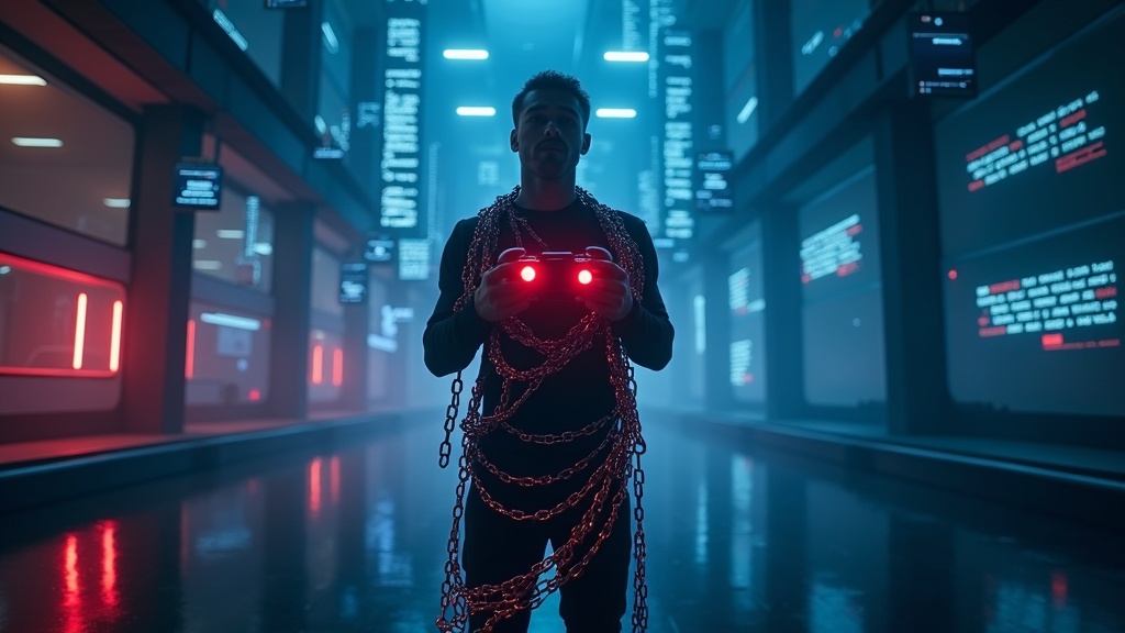 Personaje con estética del oeste mirando un paisaje que recuerda a Red Dead Redemption.