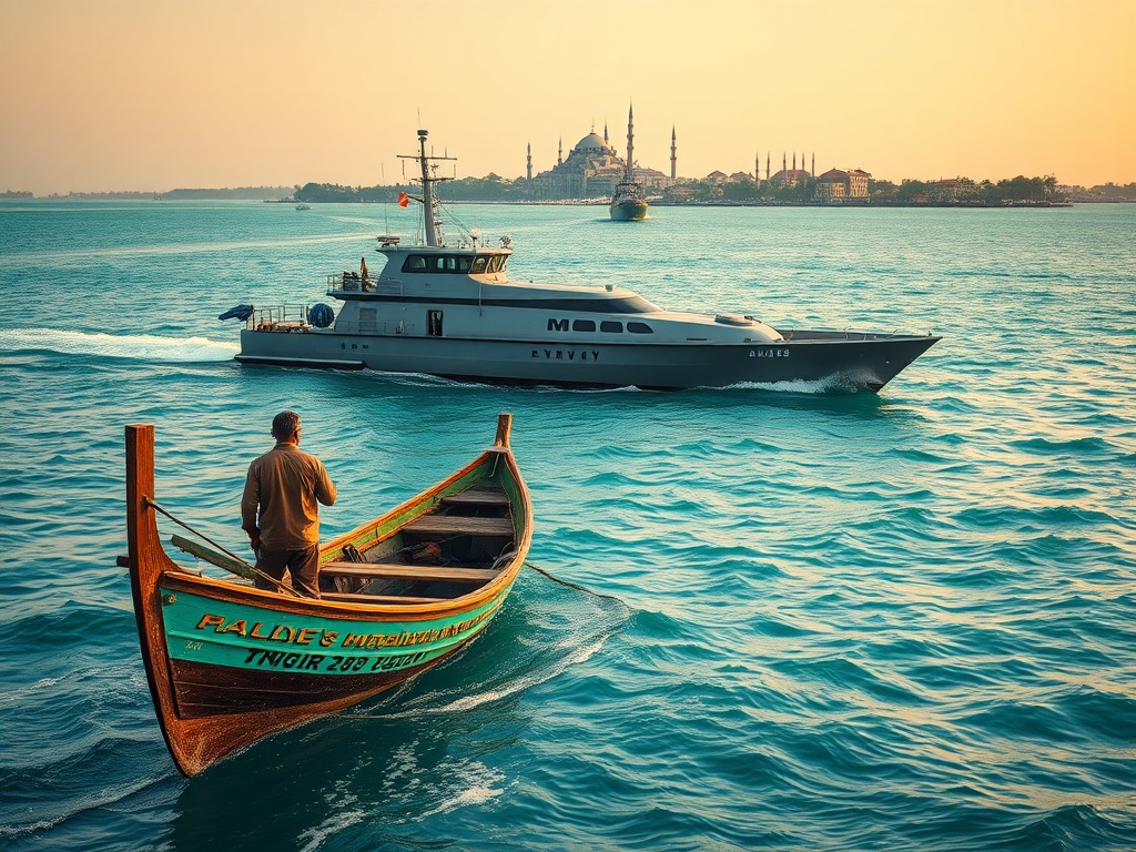 A Maldivian Fishing Boat and a Foreign Warship in the Same Waters