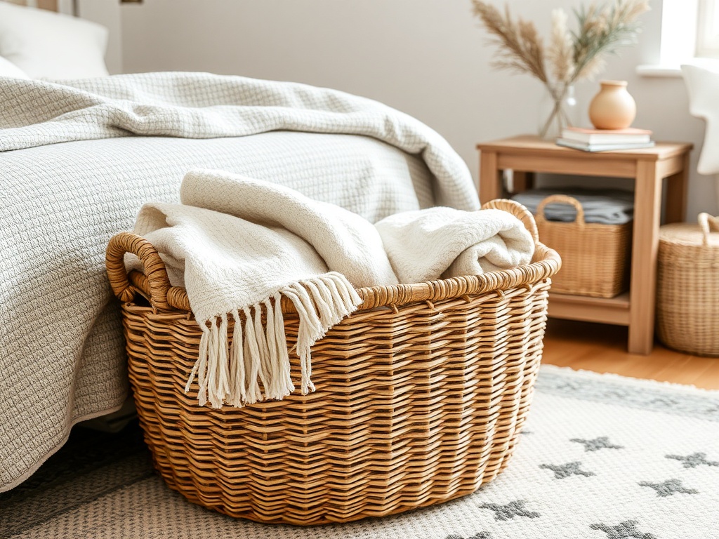 12. Place a Woven Basket for Storage