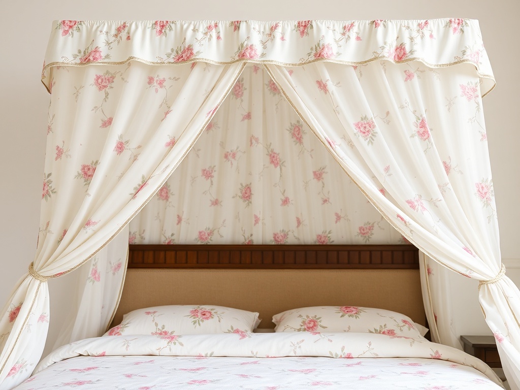 22. Use Floral Patterned Bed Canopies