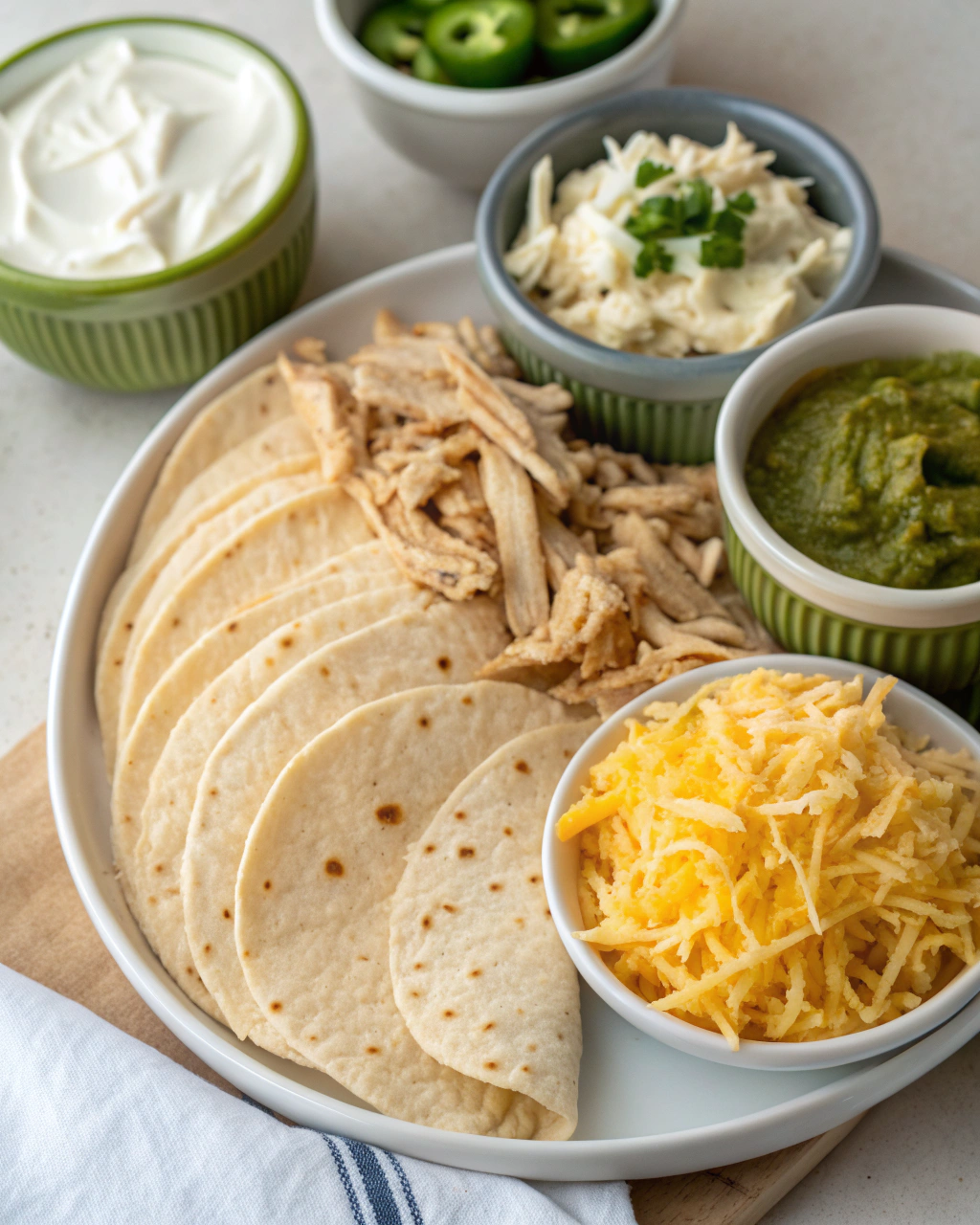 Mexican Green Chile, Chicken And Cheese Enchiladas Ingredients