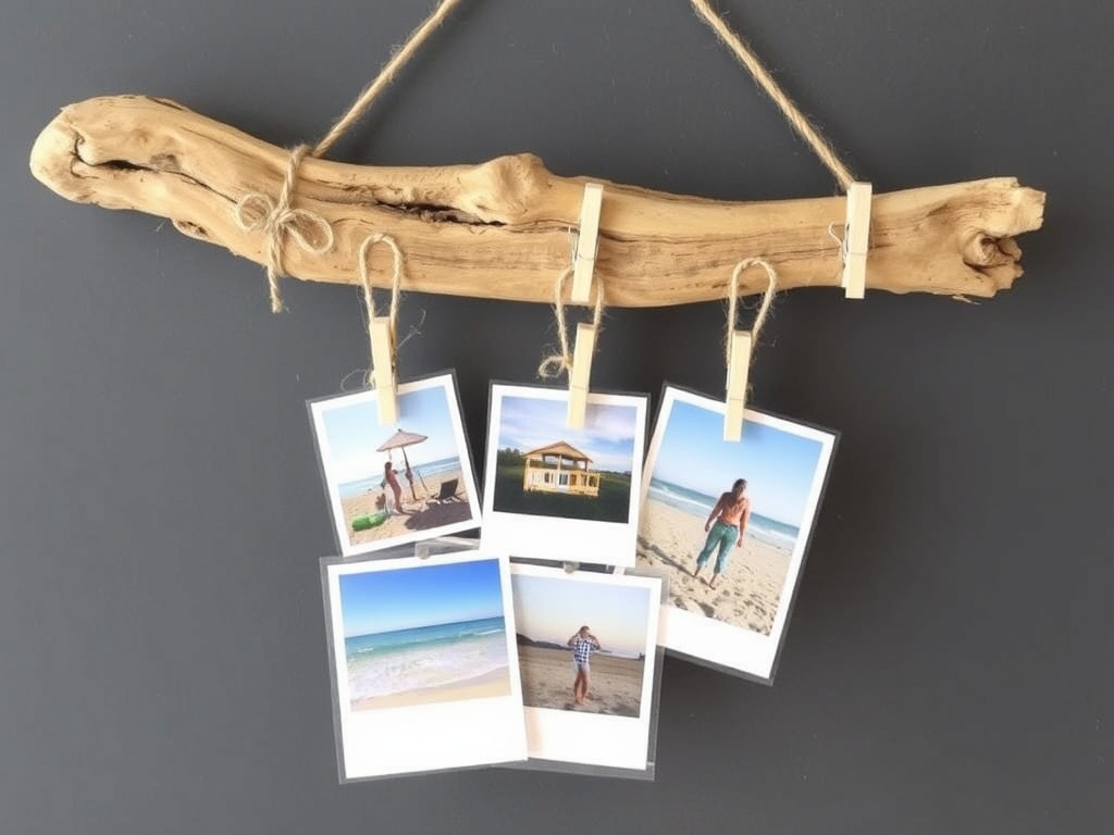 26. Craft a Driftwood Photo Display