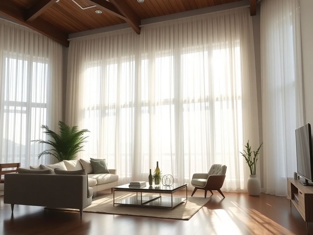 3. Hang Sheer Curtains