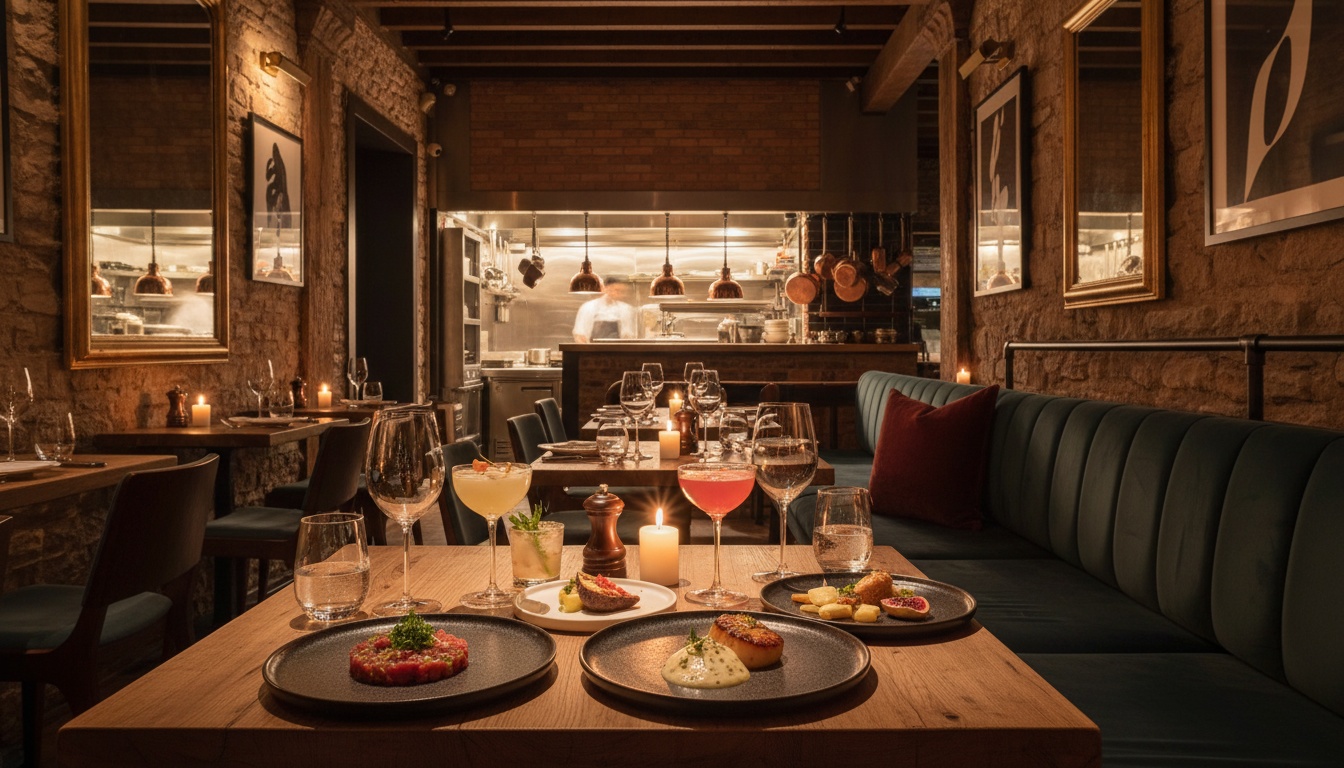 Late-night dining atmosphere in Old Montreal