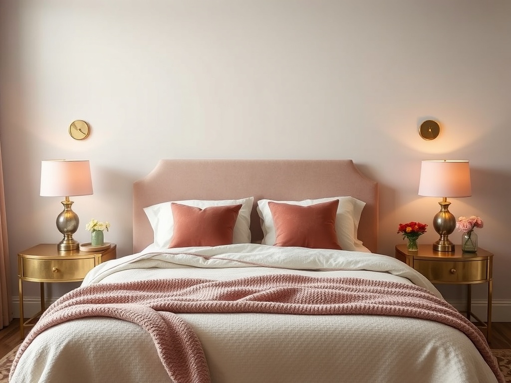 14. Incorporate Dusty Rose Bedside Lamps