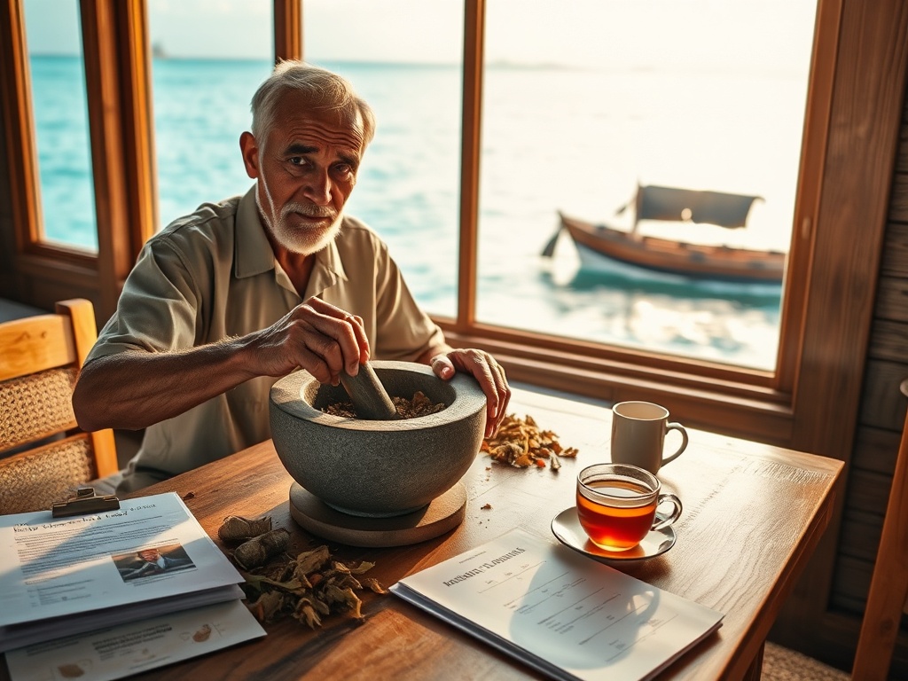 Herbal Remedies on the Table, Government Papers Beside Them