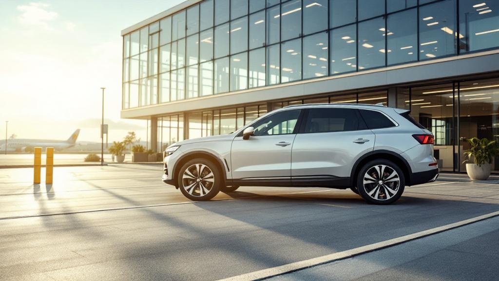 SUV at Houston airport rental facility