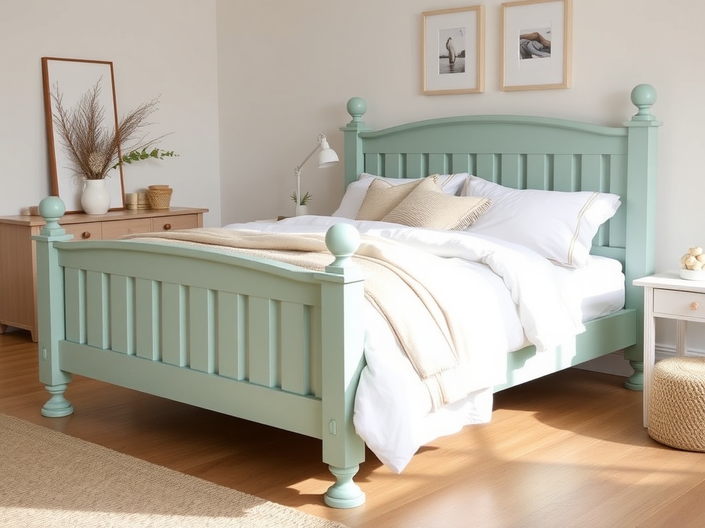 12. Seafoam Green Bed Frame