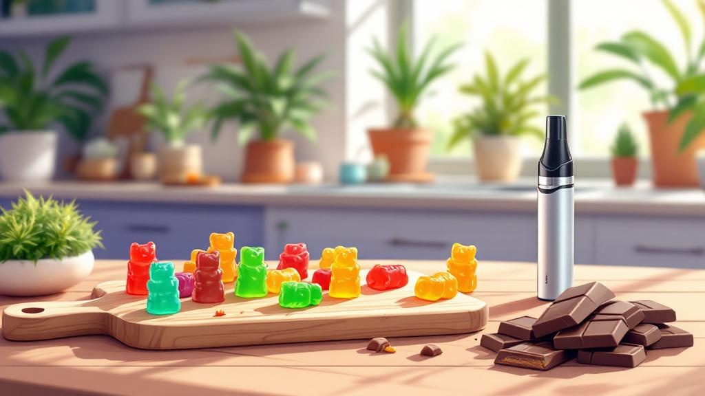 Cannabis edibles gummies chocolates vape pen products