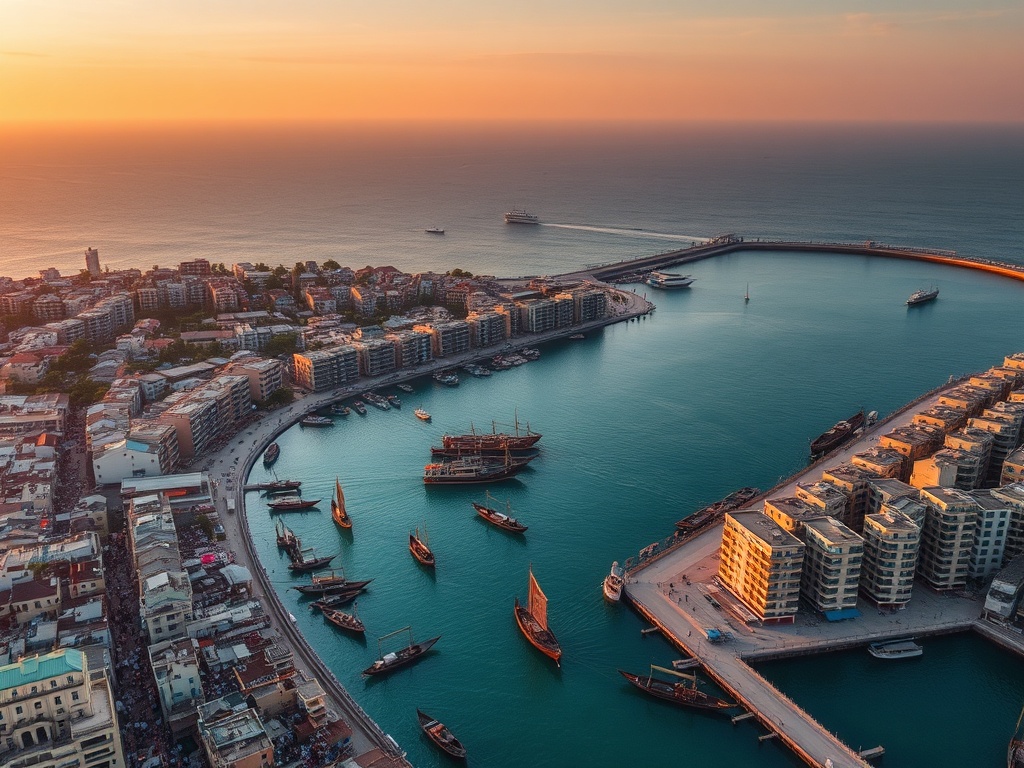 Malé's Crowded Balconies Against the Turquoise Sea