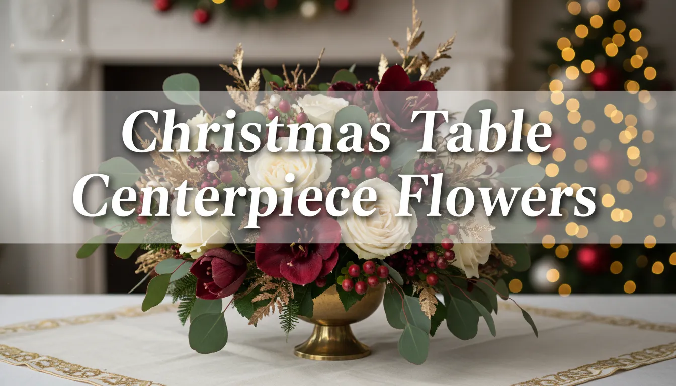 Christmas Table Centerpiece Flowers - Festive Dining Decor