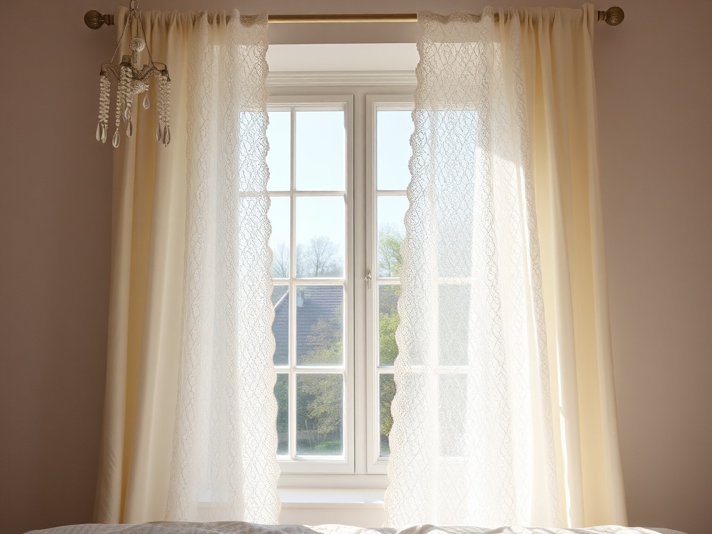 3. Layer with Lace Curtains