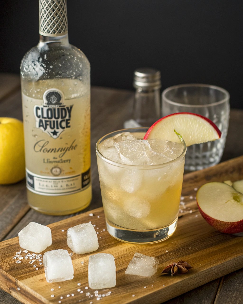 Vodka Mocktail ingredients laid out on clean white counter