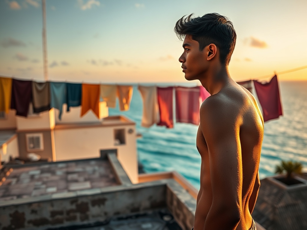 Afternoon Light on a Malé Rooftop, Facing the Horizon