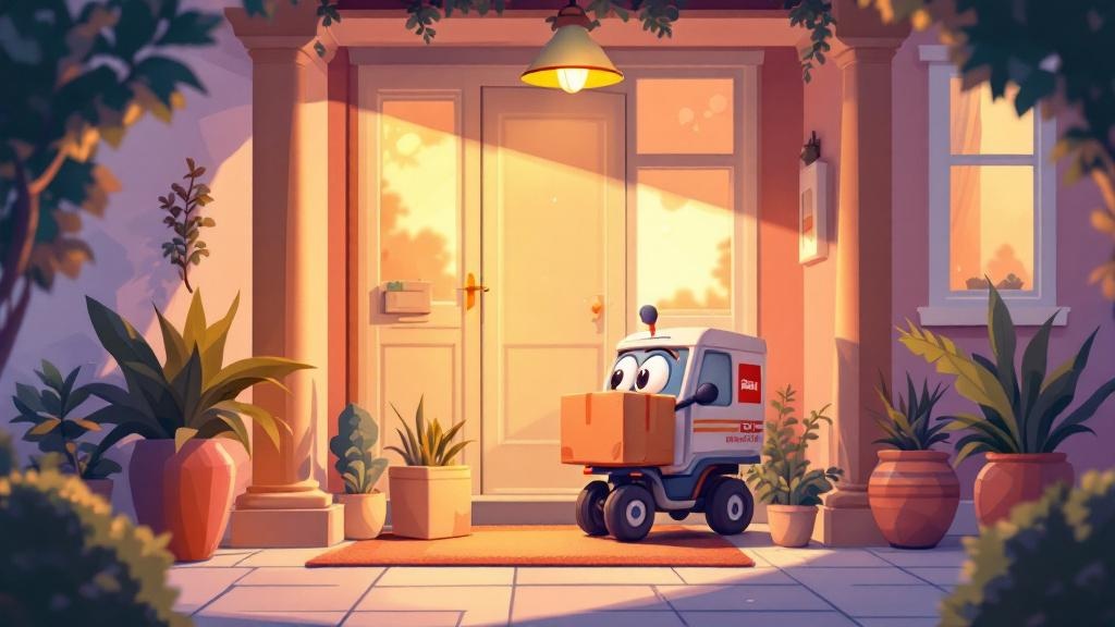 Discreet home delivery package arriving at residential doorstep