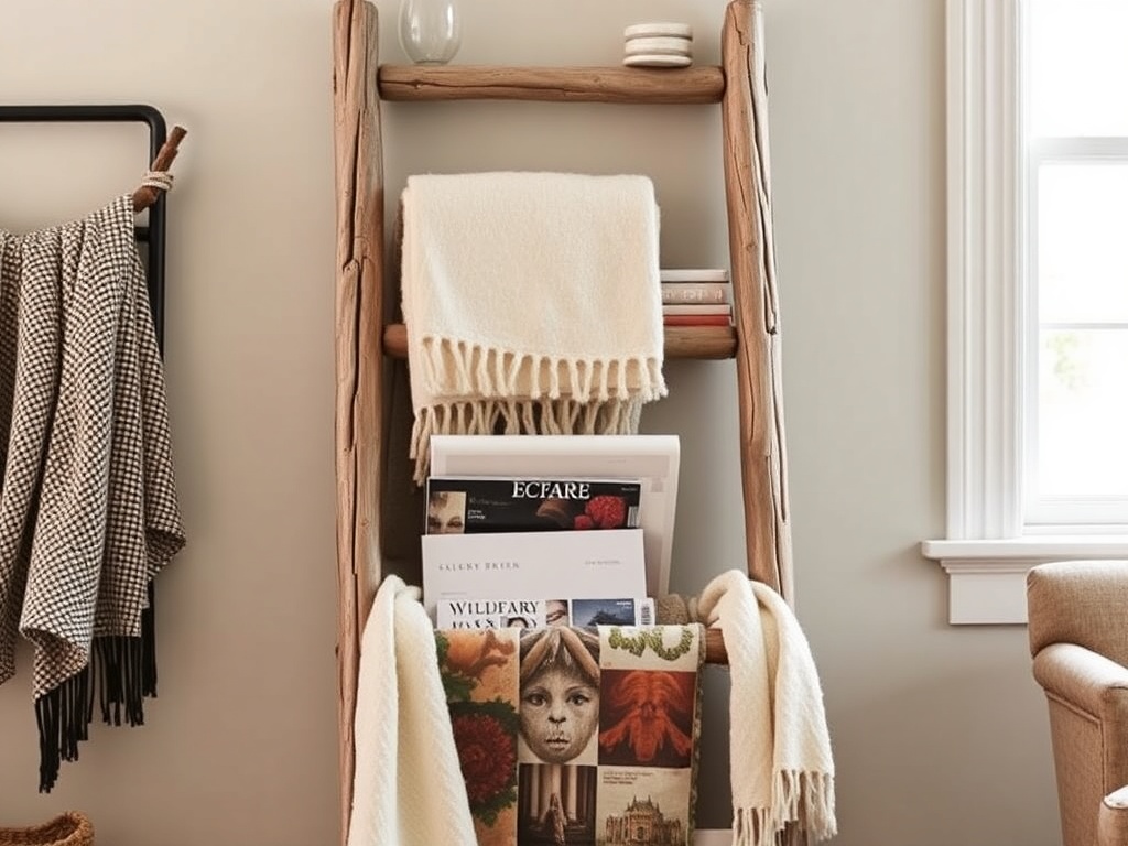 23. Create a Driftwood Ladder Rack