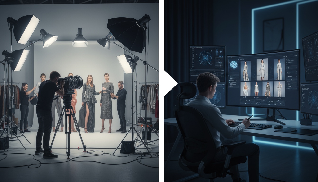 AI-generated fashion photography example