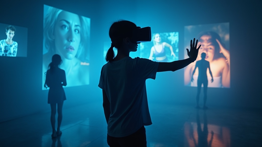 Joven experimentando el proyecto VR conciencia social La Rioja con gafas de realidad virtual