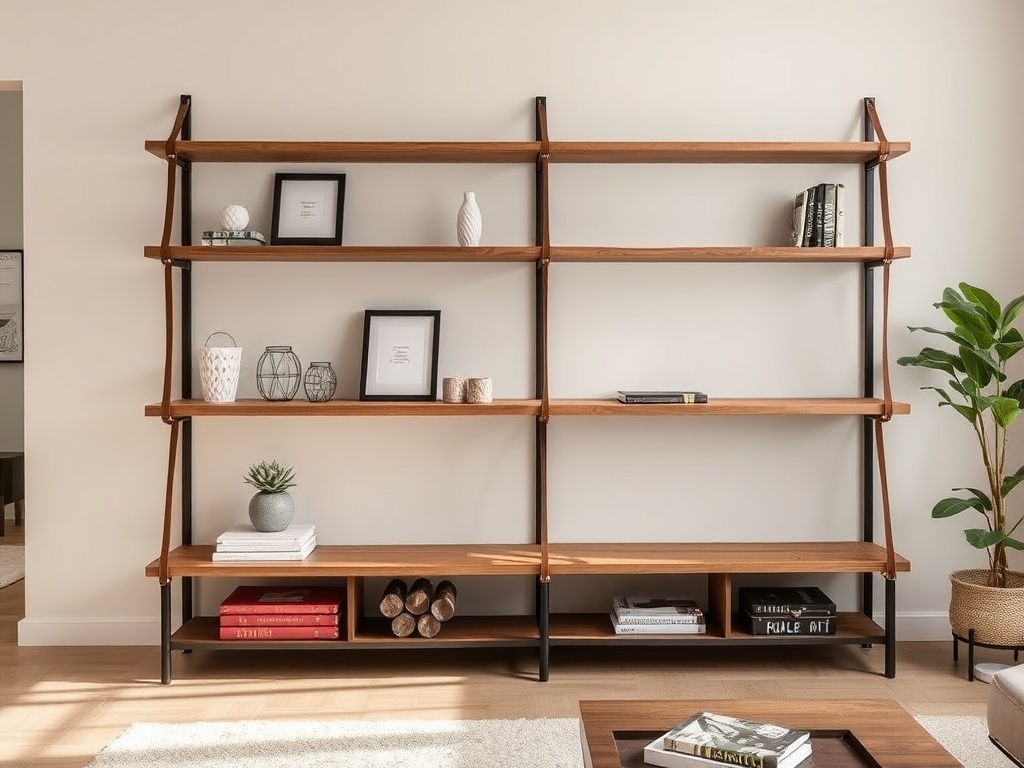 16. Install Shelves with Leather Straps