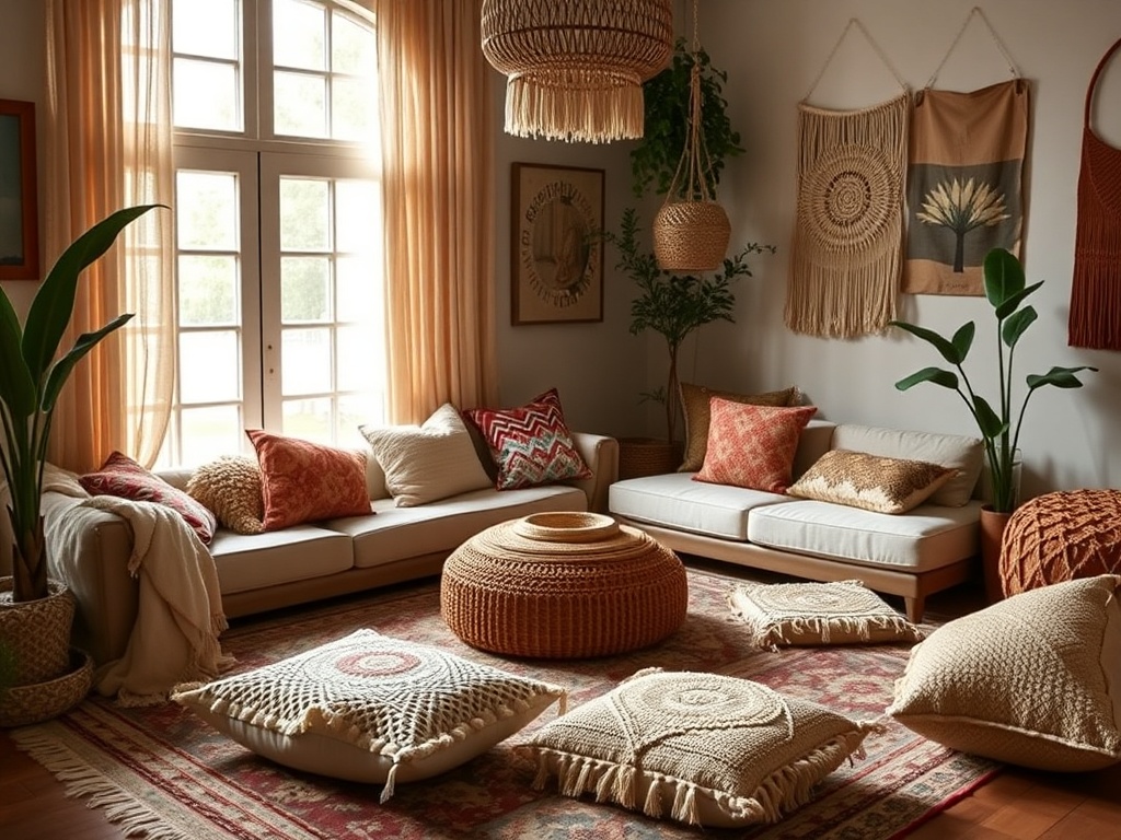 29. Use Macrame Floor Cushions